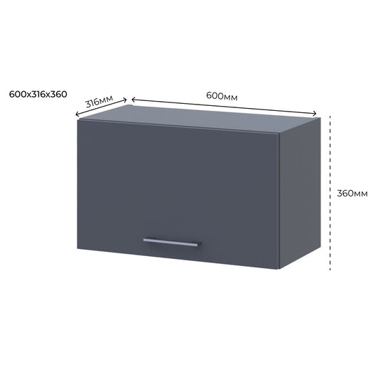 Кухонный модуль под вытяжку Doros Лея В36_Ш60 60х31,6х36 см Графит/Дуб клондайк (DRS-011371)