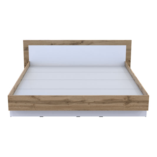 Кровать двуспальная Doros Hugo 180х200 см Дуб тахо/Белый (DRS-011323)