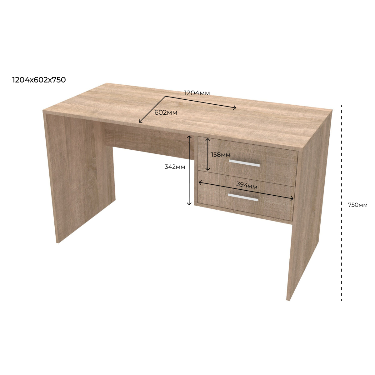 Офисный стол Doros Т2 120х60х75 см Дуб cонома (DRS-011312)