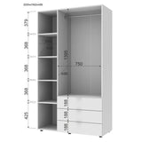 Шкаф распашной для одежды Doros Гелар 116,2х49,5х203,4 см Графит (DRS-011108)