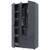 Шкаф распашной для одежды Doros Гелар 116,2х49,5х203,4 см Графит (DRS-011108)