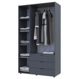 Шкаф распашной для одежды Doros Гелар 116,2х49,5х203,4 см Графит (DRS-011108)
