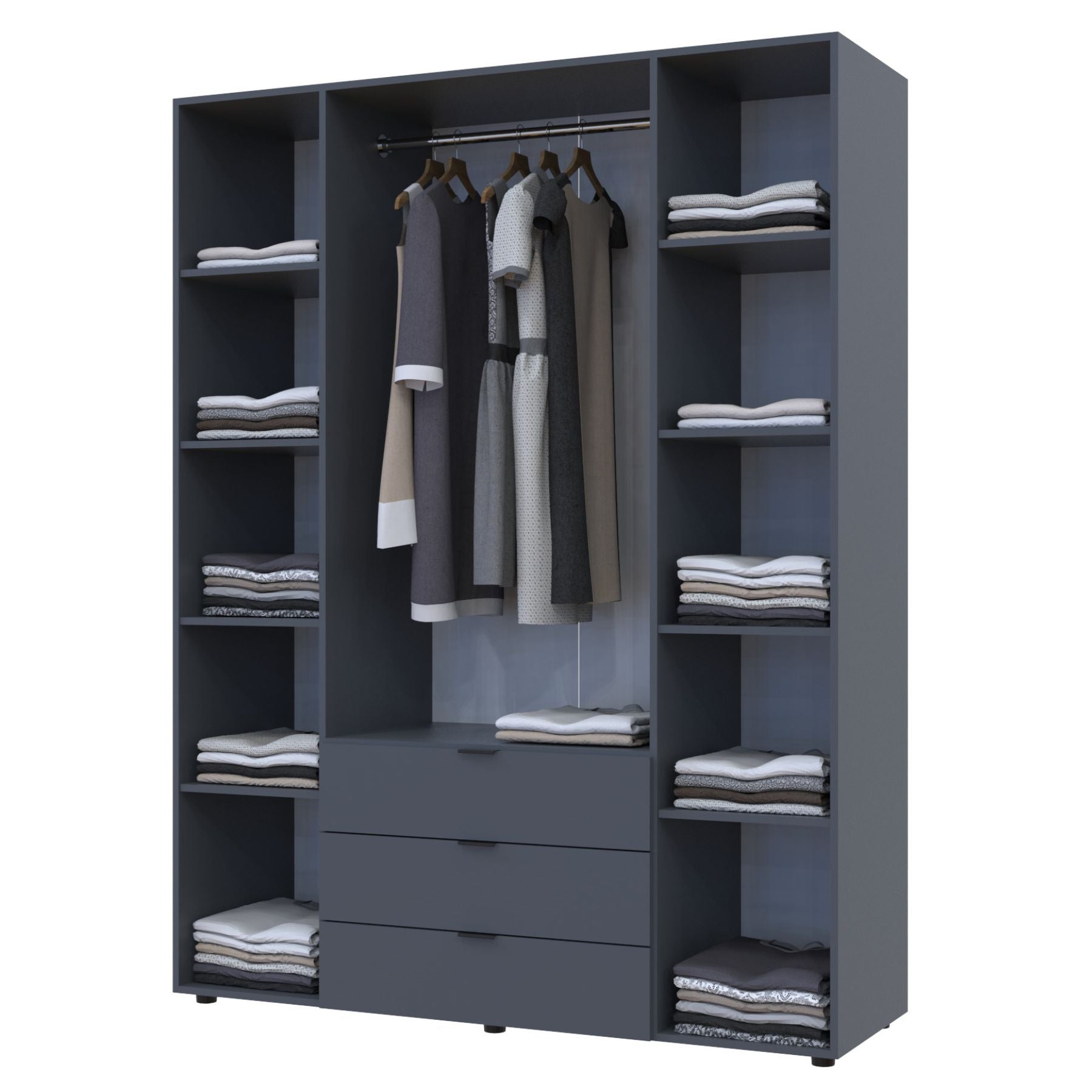 Шкаф распашной для одежды Doros Гелар 155х49,5х203,4 см Графит (DRS-011109)