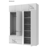 Шкаф распашной с антресолью Doros Лукас 180х50х240 см Белый (DRS-011191)