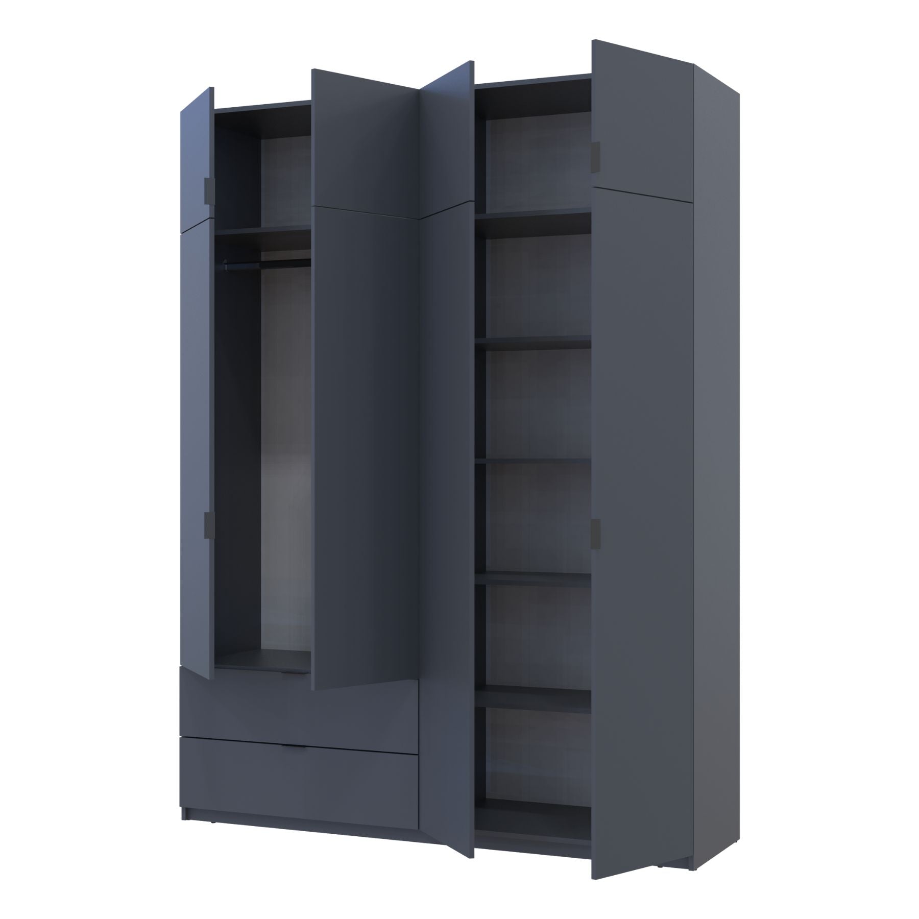 Шкаф распашной с антресолью Doros Лукас 180х50х240 см Графит (DRS-011192)