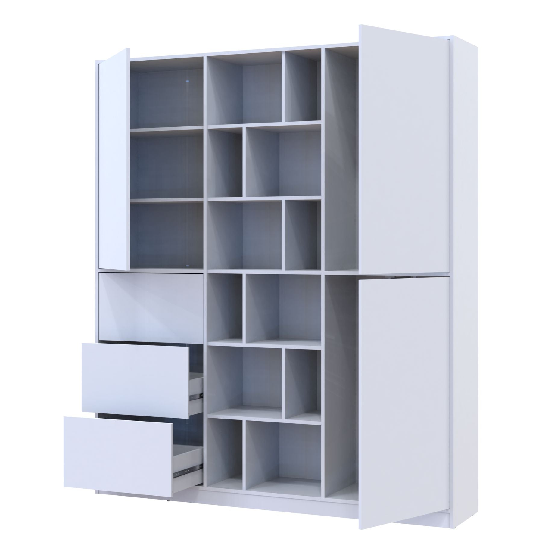 Шкаф для одежды с выдвижными ящиками Doros Морган 180х38,5х210 см Белый (DRS-011220)