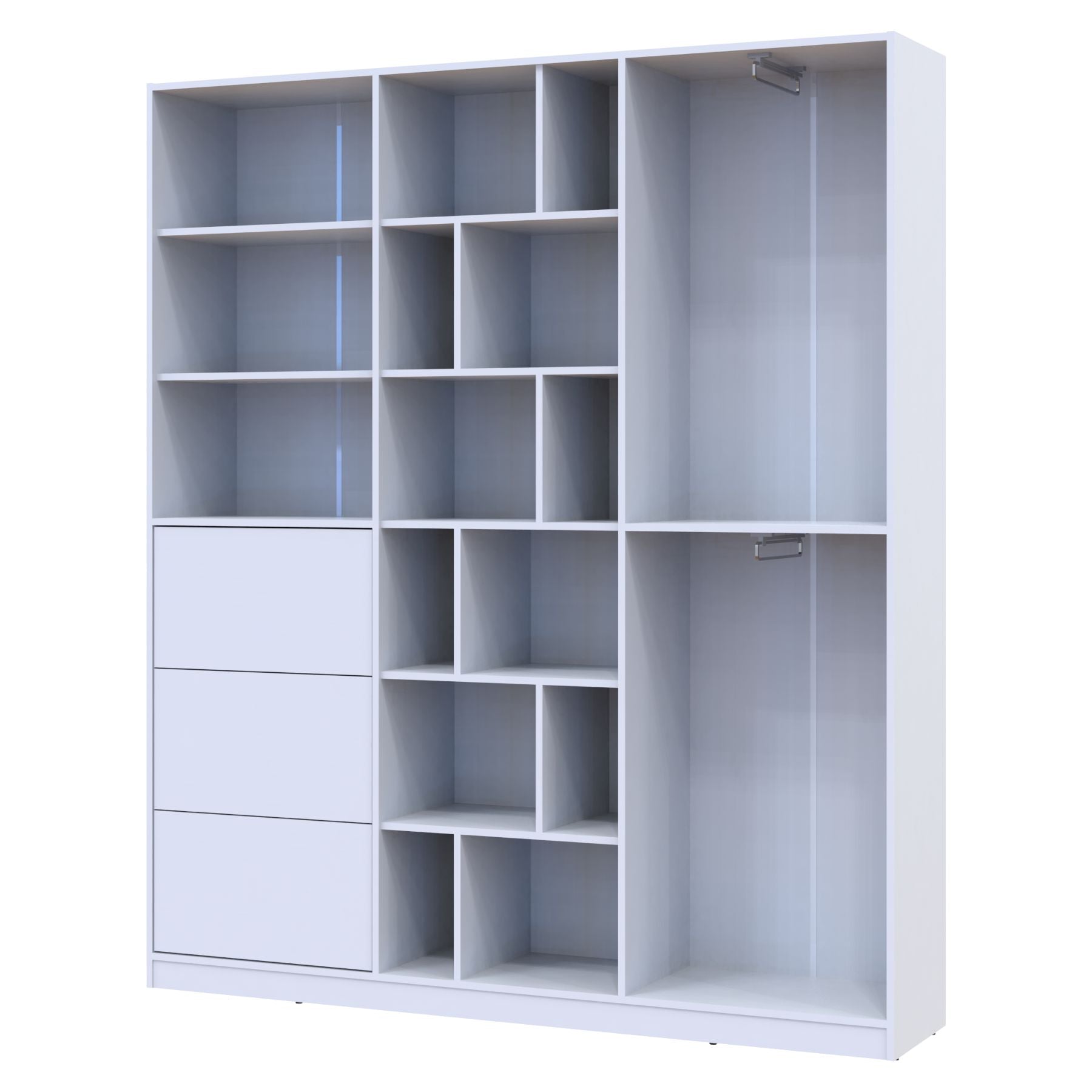 Шкаф для одежды с выдвижными ящиками Doros Морган 180х38,5х210 см Белый (DRS-011220)