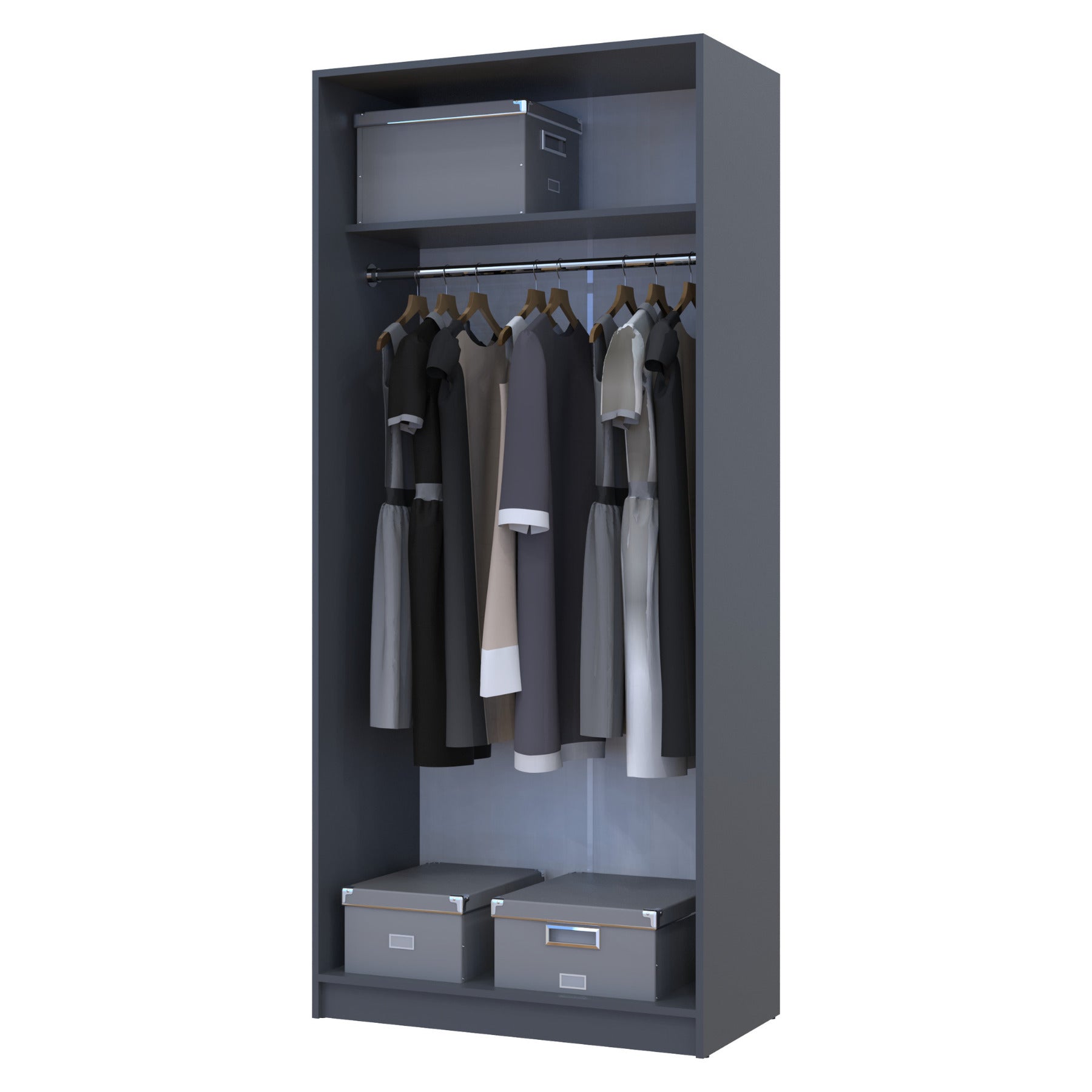 Шкаф распашной для одежды Doros Промо 90х48х204 см Графит (DRS-011199)