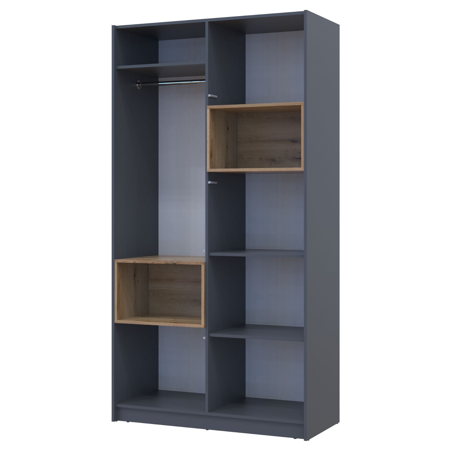 Шкаф для одежды с нишей Doros Дэйл 115,2х52х220 см Графит/Дуб евок (DRS-011281)