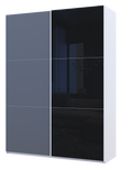 Шкаф-купе двухдверный Doros G-Caiser 180х60х240 см Белый/Графит/1 Черное стекло (DRS-011020)