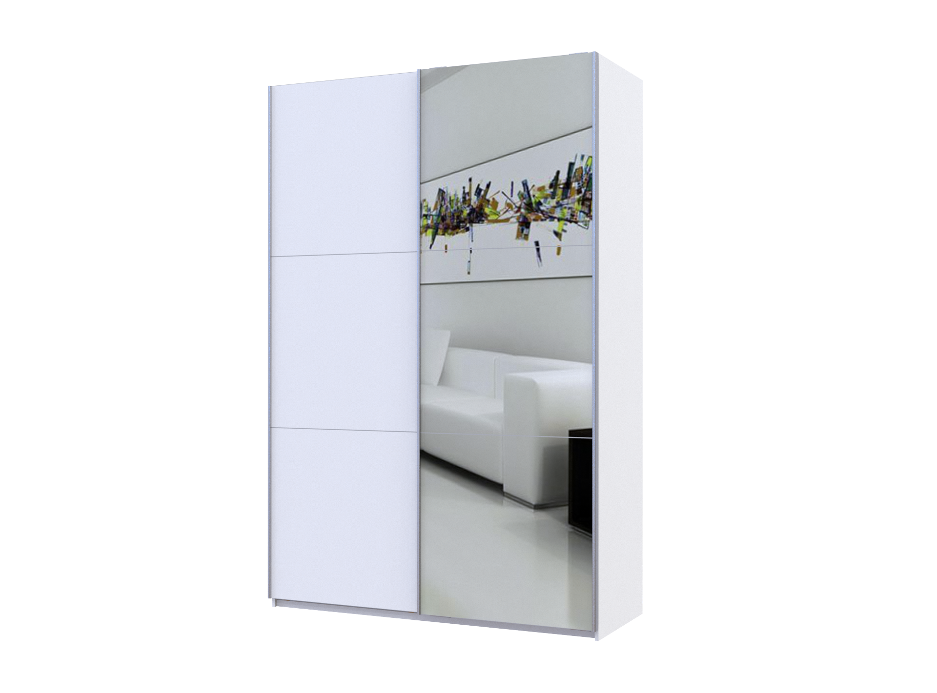 Шкаф-купе двухдверный Doros G-Caiser 160х60х240 см Белый/Зеркало (DRS-011011)