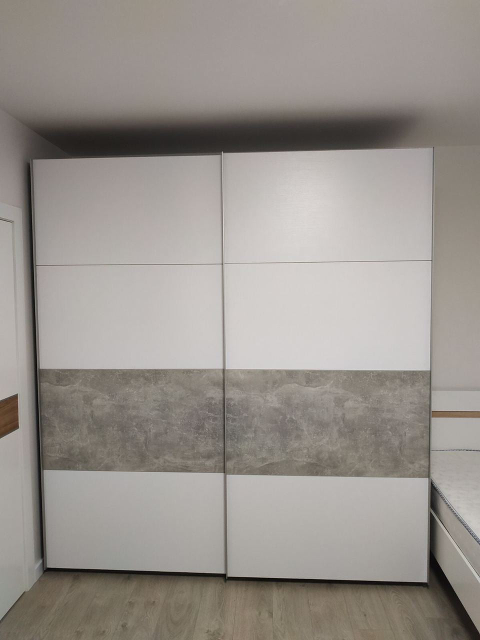 Шкаф-купе двухдверный Doros G-Caiser 220х60х240 см Белый/Бетон (DRS-011006)