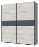 Шкаф-купе двухдверный Doros G-Caiser 220х60х240 см Графит/Белый/Бетон (DRS-011002)
