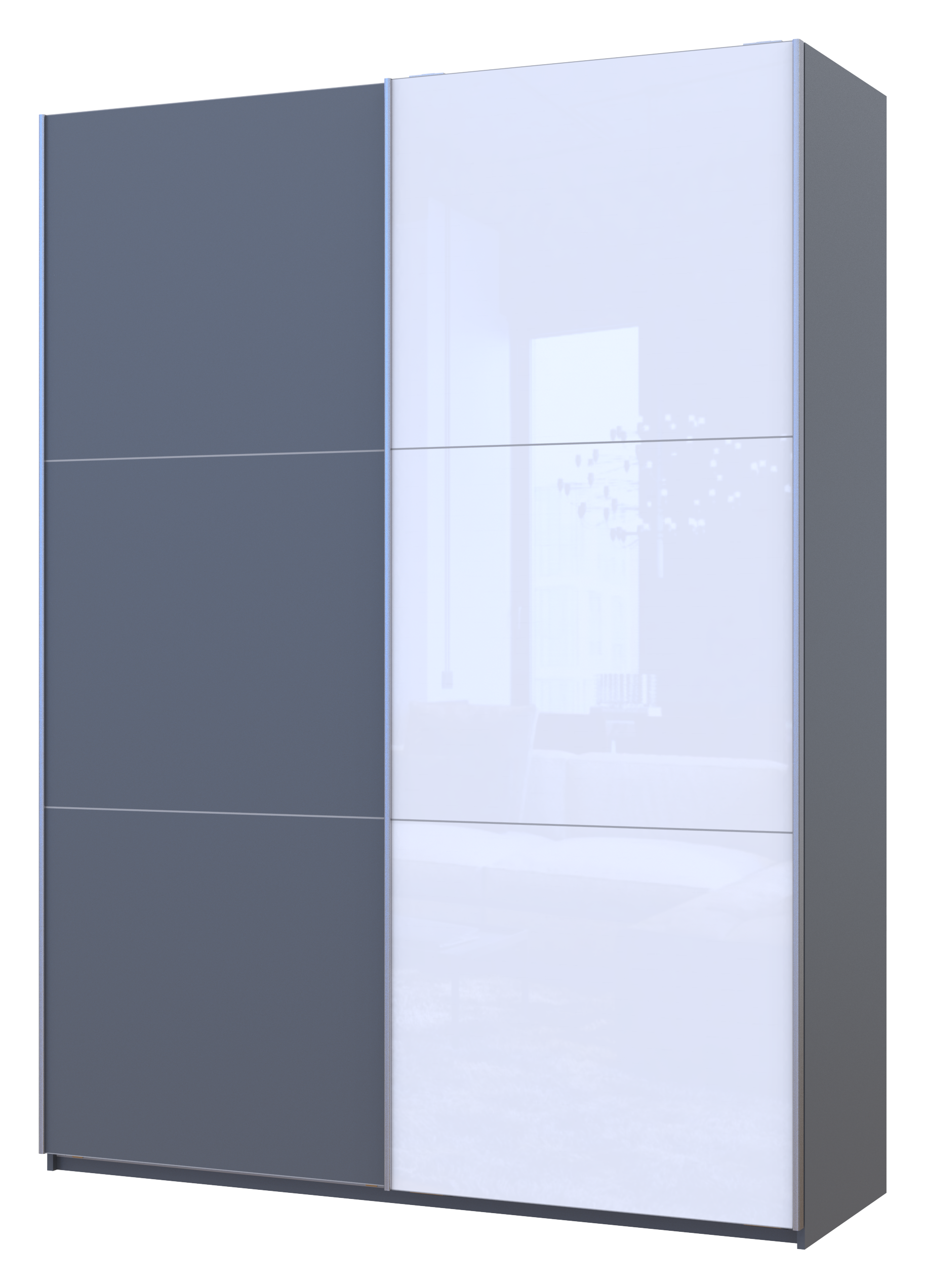 Шкаф-купе двухдверный Doros G-Caiser 180х60х240 см Графит/1 Белое стекло (DRS-011036)