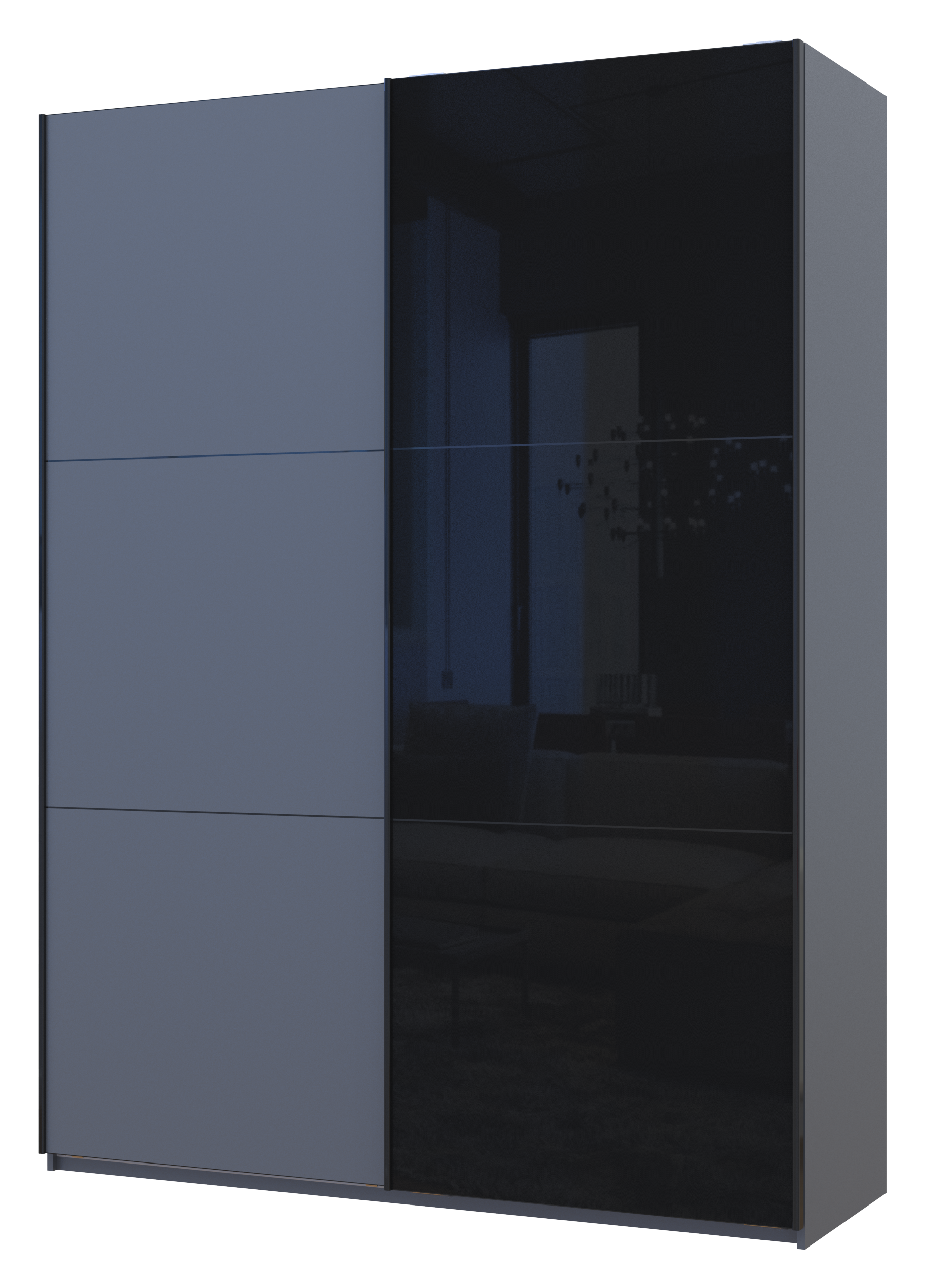 Шкаф-купе двухдверный Doros G-Caiser 180х60х240 см Графит/1 Черное стекло (DRS-011037)
