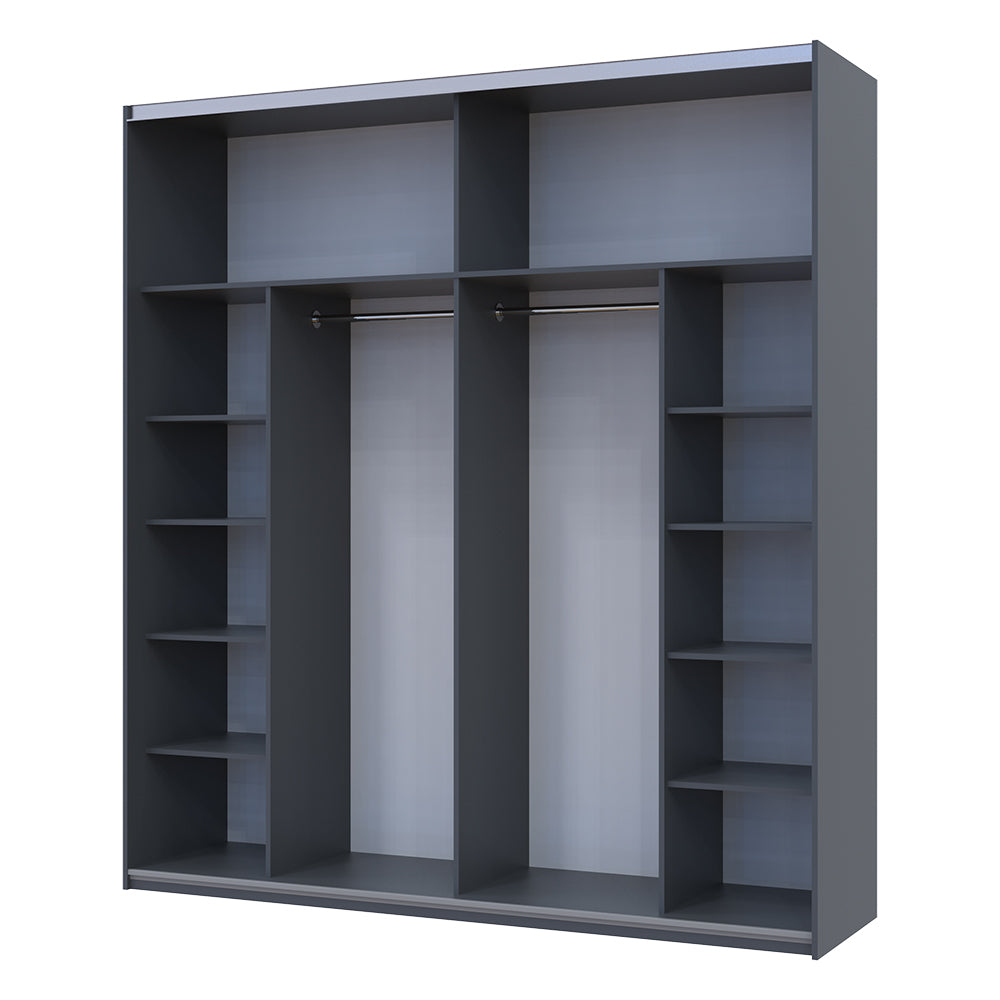 Шкаф-купе двухдверный Doros G-Caiser 220х60х240 см Графит/Белый/Дуб евок (DRS-011230)