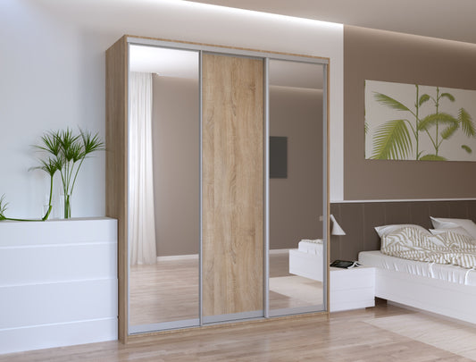Шкаф-купе трехдверный Doros Сити Лайт 180х60х225 см Дуб сонома/2 Зеркала (DRS-011084)