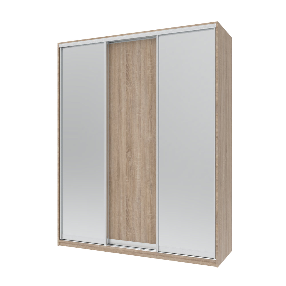 Шкаф-купе трехдверный Doros Сити Лайт 180х60х225 см Дуб сонома/2 Зеркала (DRS-011084)