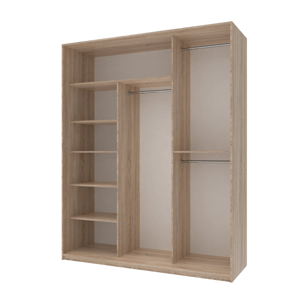 Шкаф-купе трехдверный Doros Сити Лайт 180х60х225 см Дуб сонома/2 Зеркала (DRS-011084)