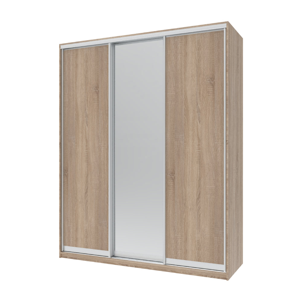 Шкаф-купе трехдверный Doros Сити Лайт 180х60х225 см Дуб сонома/1 Зеркало (DRS-011089)