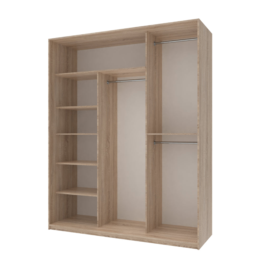 Шкаф-купе трехдверный Doros Сити Лайт 180х60х225 см Дуб сонома/1 Зеркало (DRS-011089)