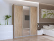 Шкаф-купе трехдверный Doros Сити Лайт 180х60х225 см Дуб сонома/1 Зеркало (DRS-011089)