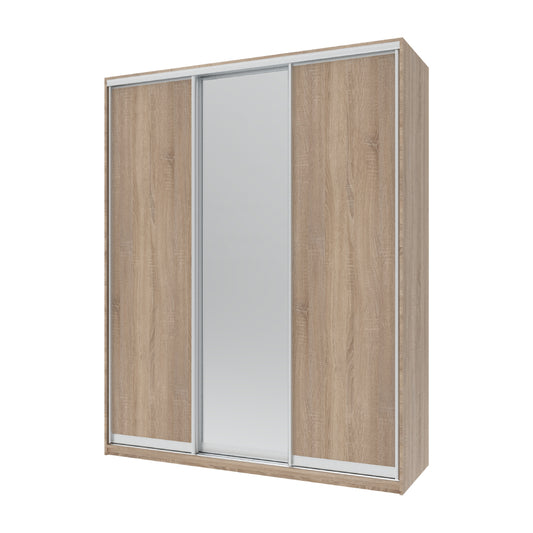 Шкаф-купе трехдверный Doros Сити Лайт 180х60х225 см Дуб сонома/1 Зеркало (DRS-011089)