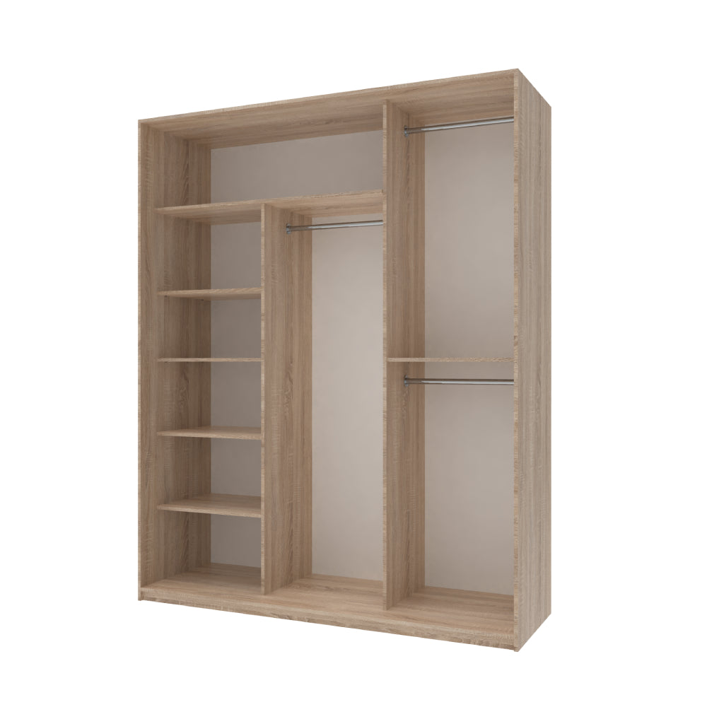 Шкаф-купе трехдверный Doros Сити Лайт 180х60х225 см Дуб сонома/3 Зеркала (DRS-011094)