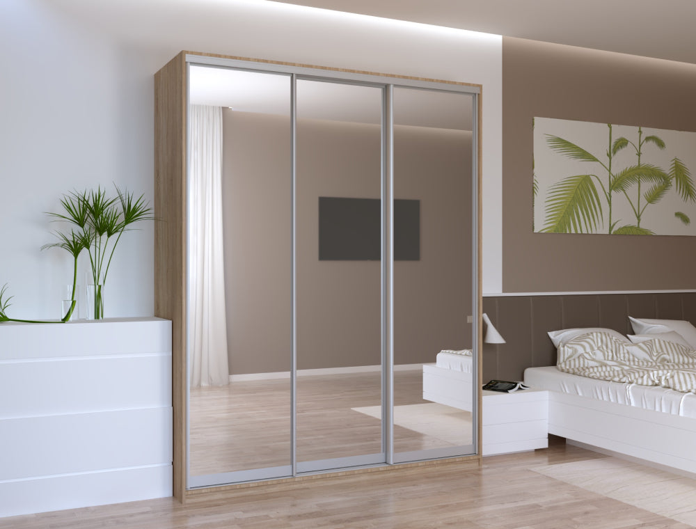 Шкаф-купе трехдверный Doros Сити Лайт 180х60х225 см Дуб сонома/3 Зеркала (DRS-011094)