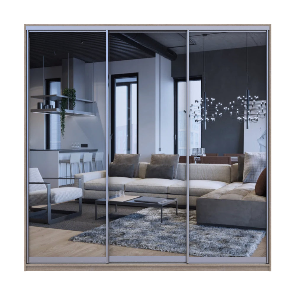 Шкаф-купе трехдверный Doros Сити Лайт 225х60х225 см Дуб сонома/3 Зеркала (DRS-011096)