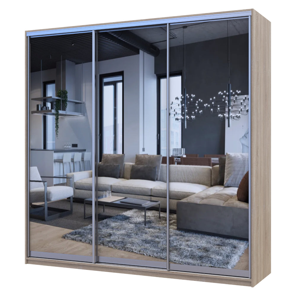 Шкаф-купе трехдверный Doros Сити Лайт 225х60х225 см Дуб сонома/3 Зеркала (DRS-011096)