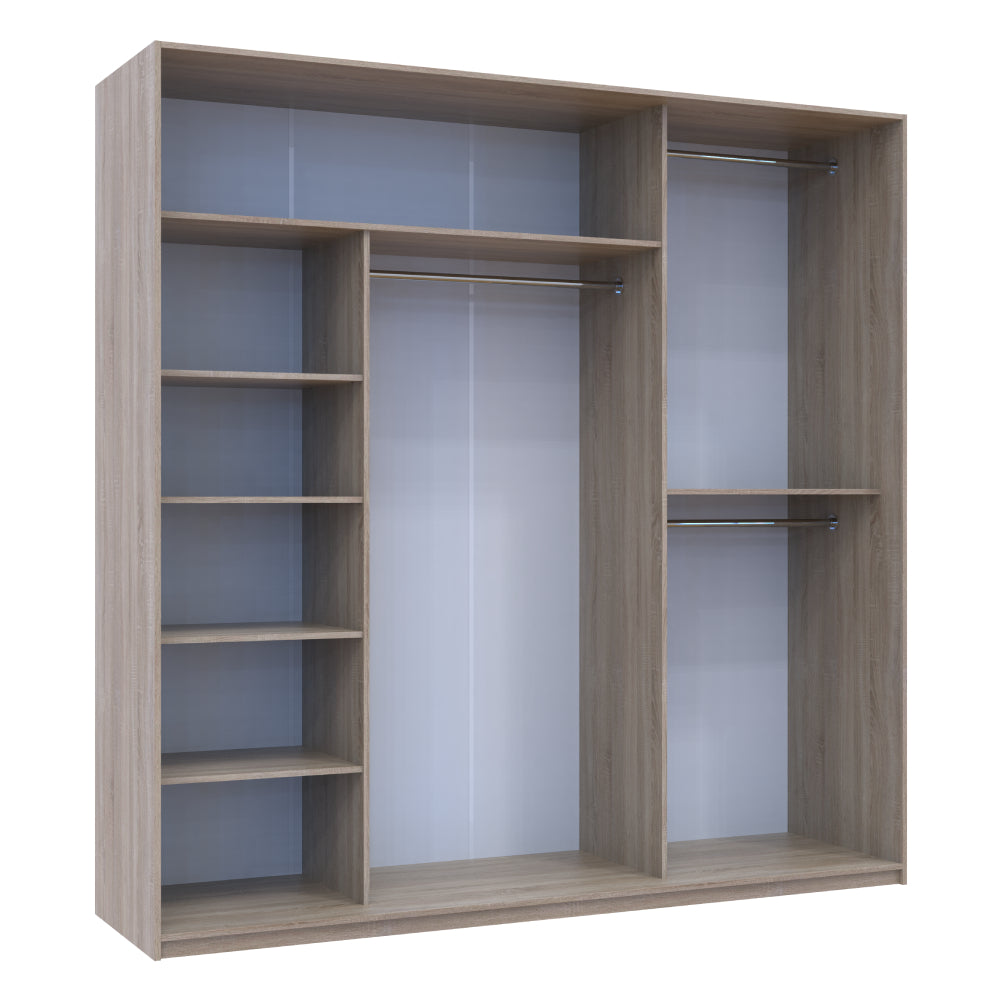 Шкаф-купе трехдверный Doros Сити Лайт 225х60х225 см Дуб сонома (DRS-011099)