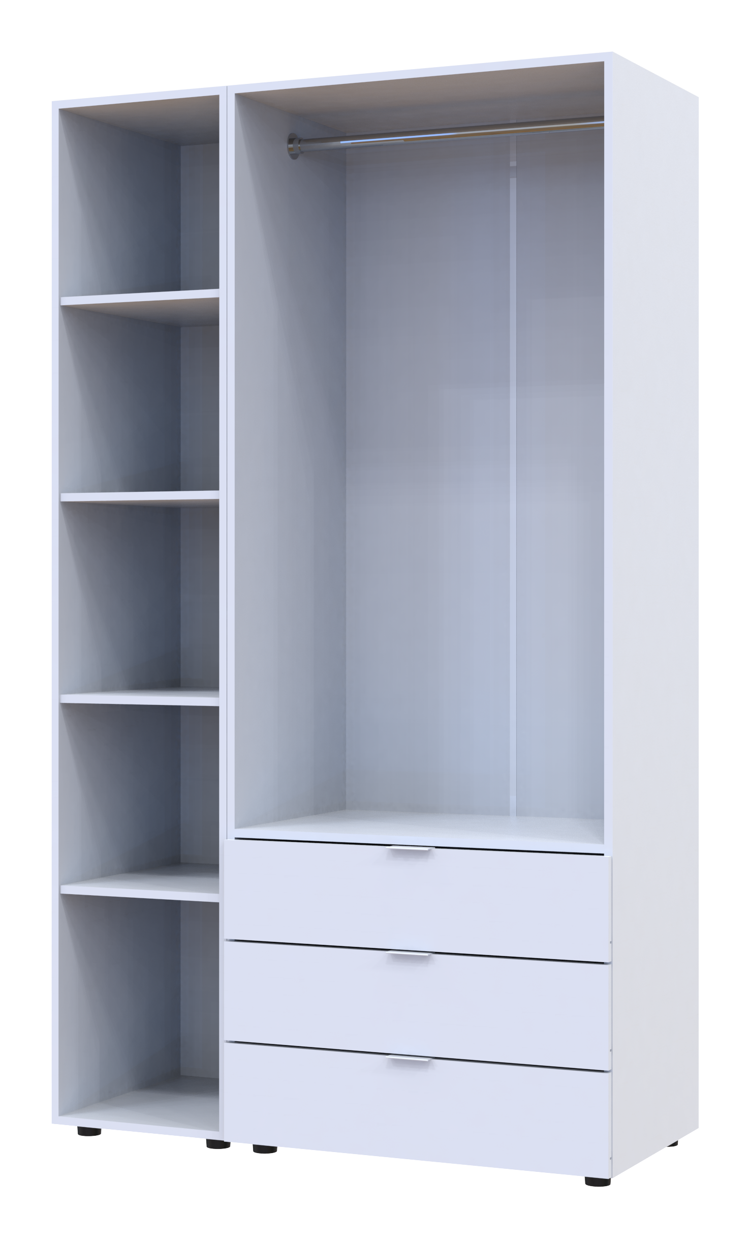 Комплект шкафов для одежды Doros Гелар (2 шт.) 116,5х49,5х203,4 см Зеркало/Белый (DRS-011132)