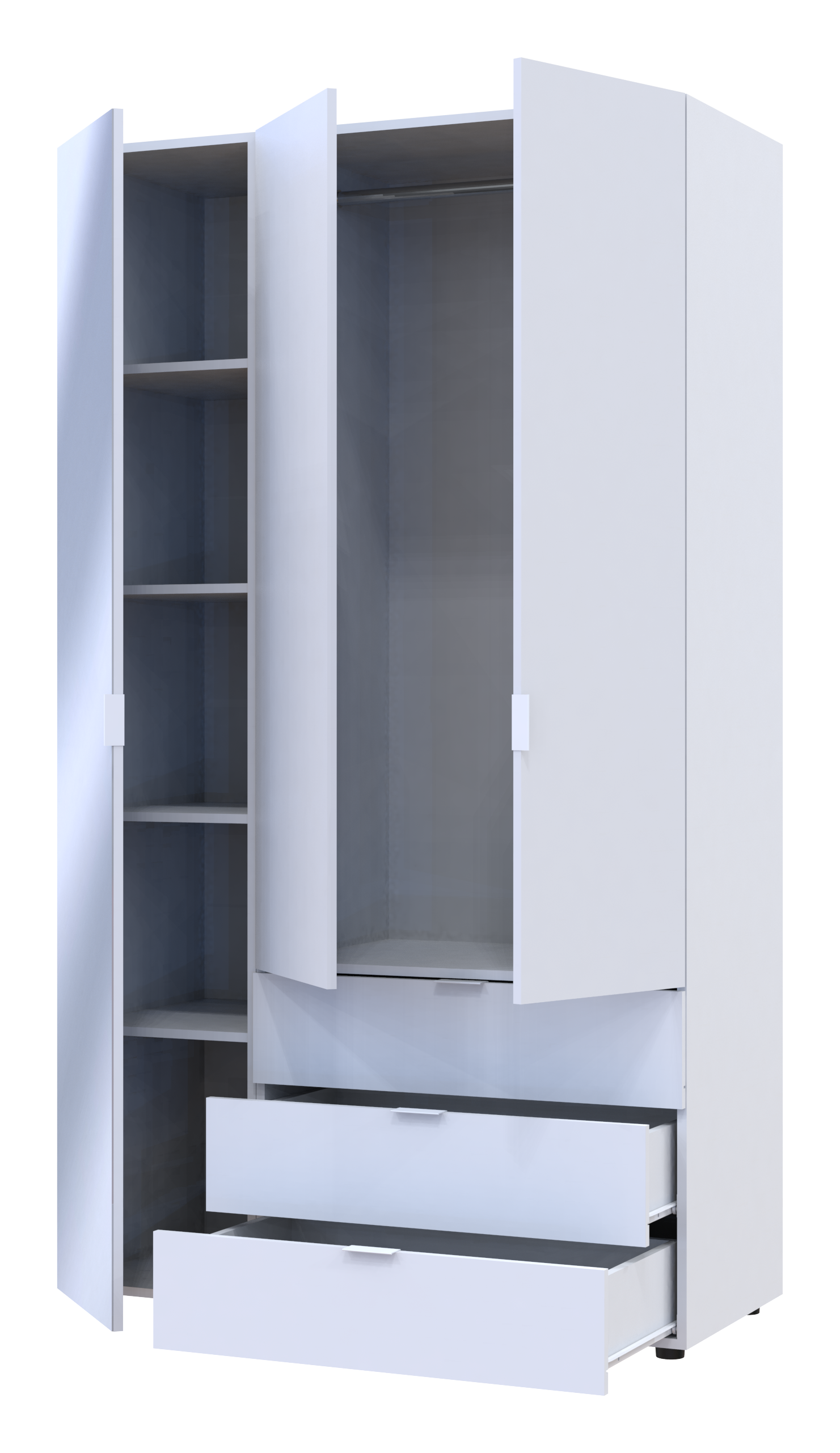 Комплект шкафов для одежды Doros Гелар (2 шт.) 116,5х49,5х203,4 см Зеркало/Белый (DRS-011132)