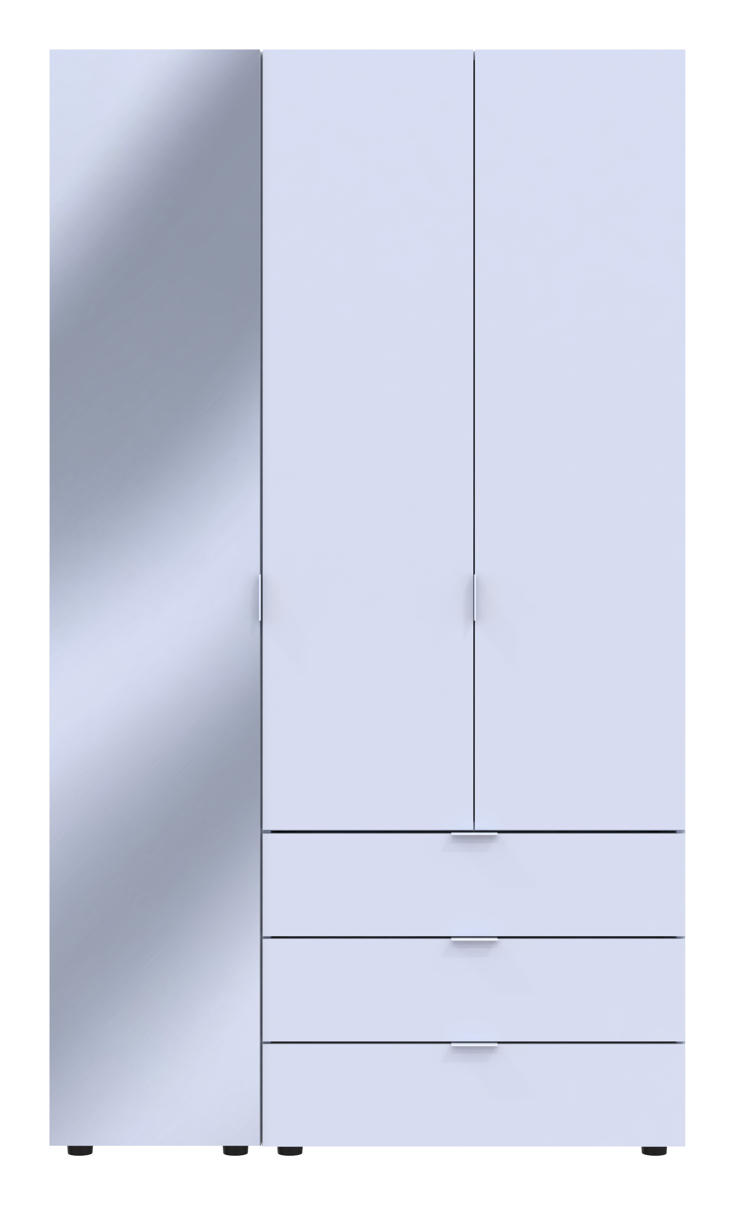 Комплект шкафов для одежды Doros Гелар (2 шт.) 116,5х49,5х203,4 см Зеркало/Белый (DRS-011132)