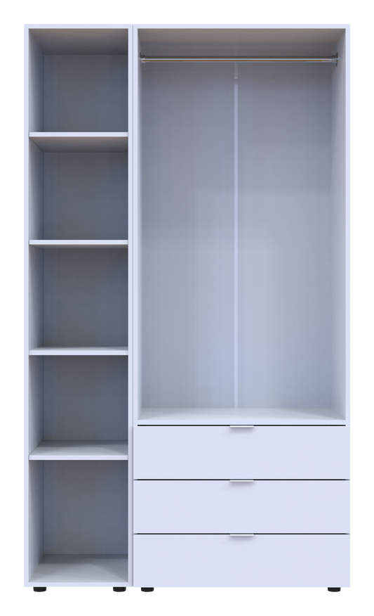 Комплект шкафов для одежды Doros Гелар (2 шт.) 116,5х49,5х203,4 см Зеркало/Белый (DRS-011132)