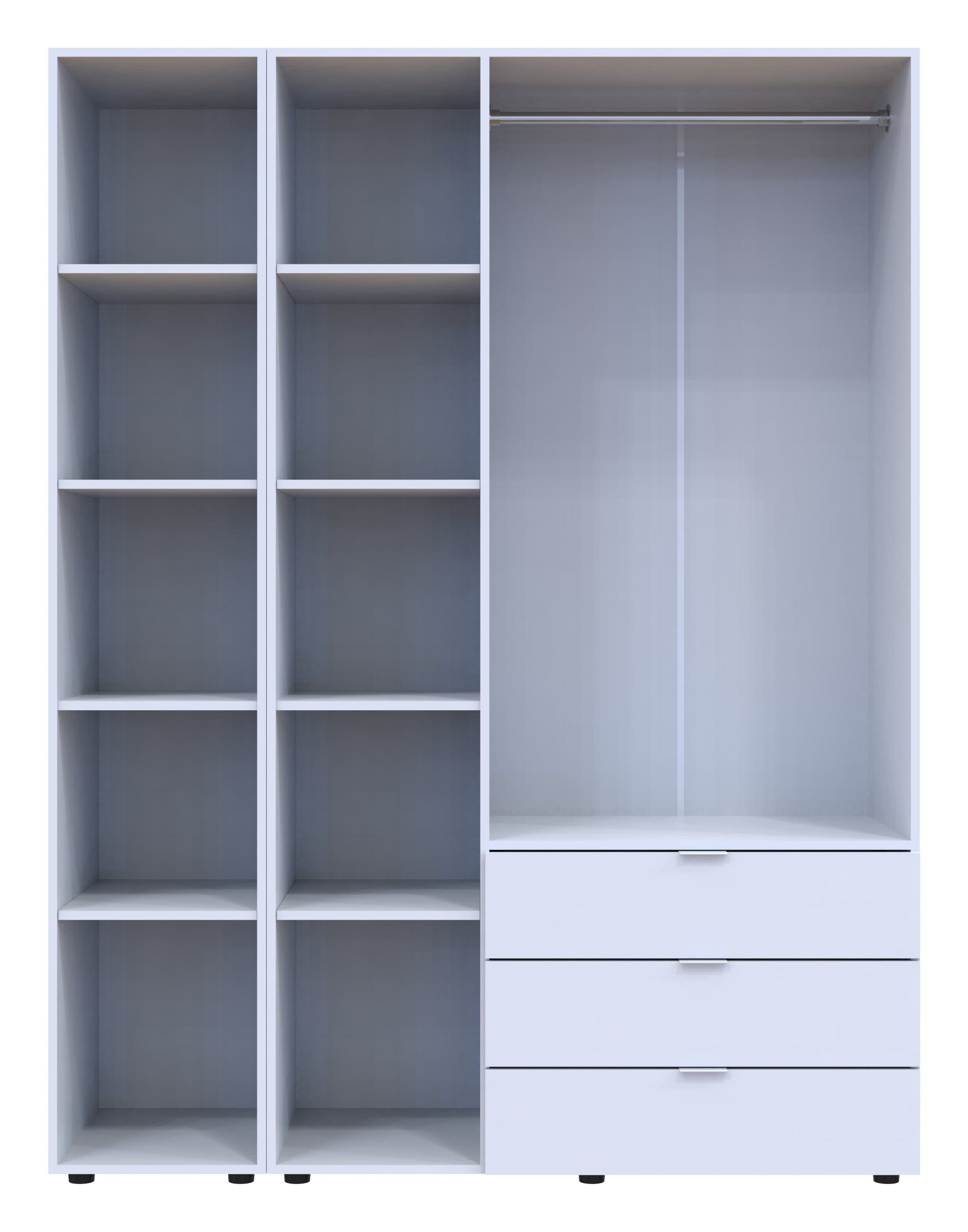 Комплект шкафов для одежды Doros Гелар (2 шт.) 155х49,5х203,4 см Зеркало/Белый (DRS-011185)