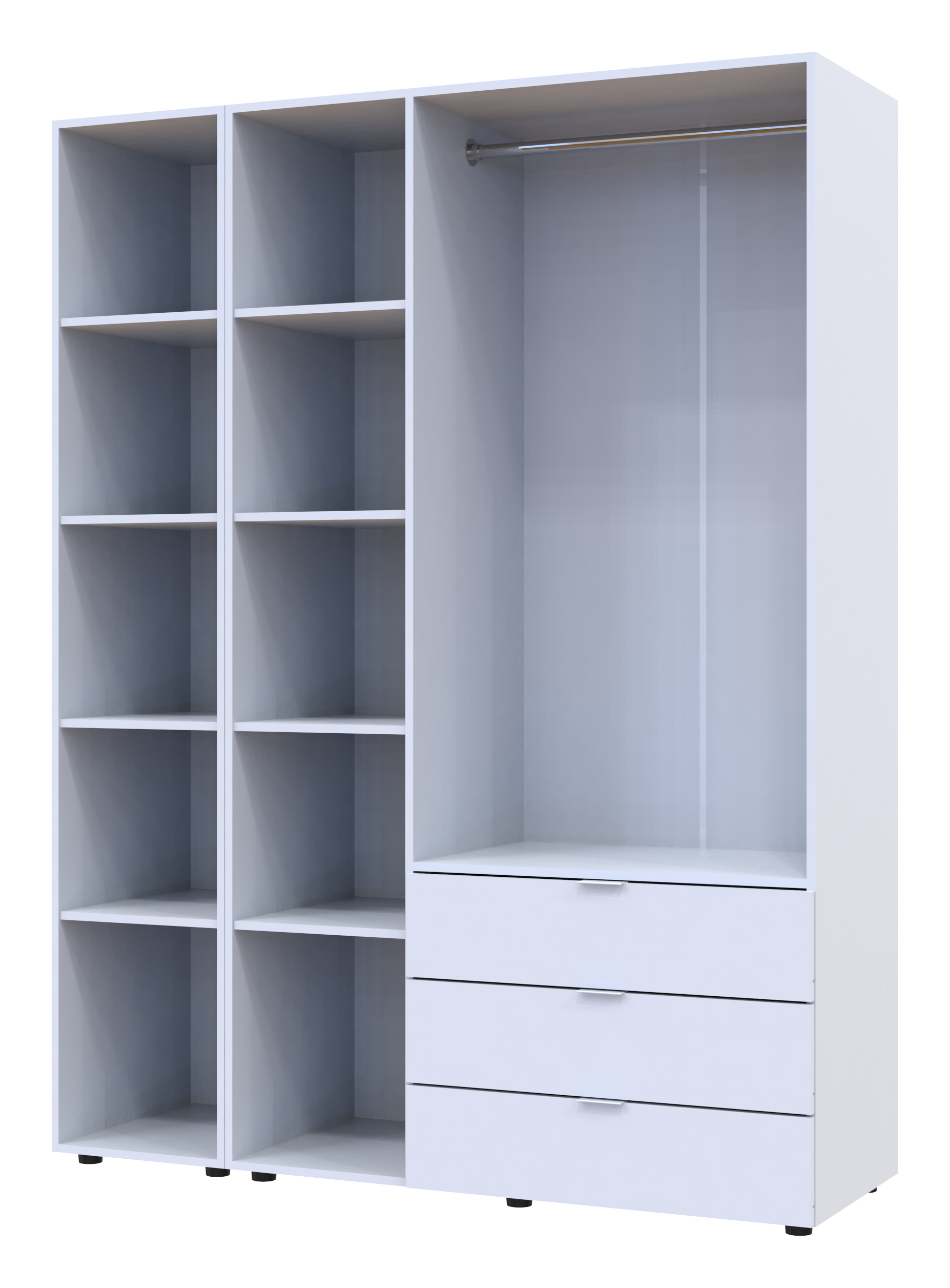 Комплект шкафов для одежды Doros Гелар (2 шт.) 155х49,5х203,4 см Зеркало/Белый (DRS-011185)