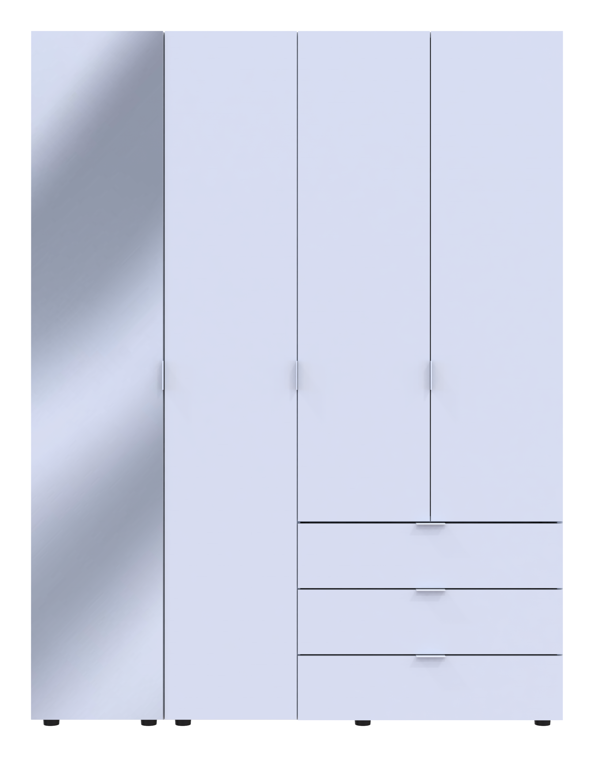 Комплект шкафов для одежды Doros Гелар (2 шт.) 155х49,5х203,4 см Зеркало/Белый (DRS-011185)