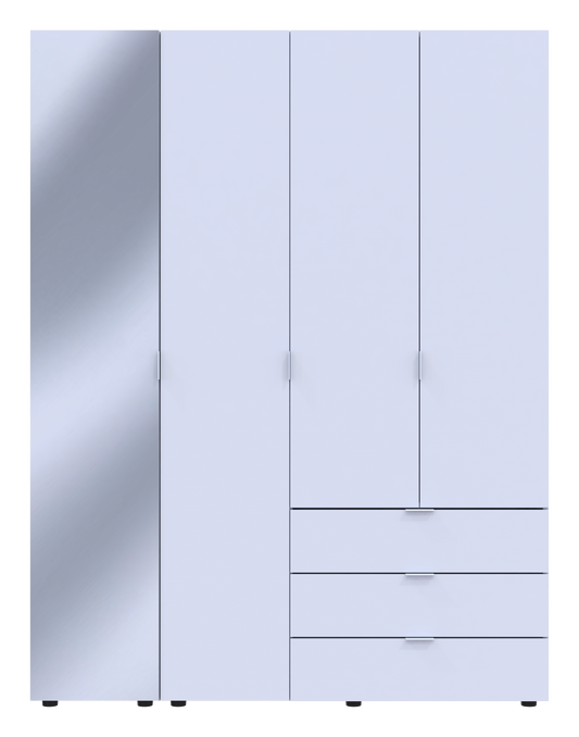 Комплект шкафов для одежды Doros Гелар (2 шт.) 155х49,5х203,4 см Зеркало/Белый (DRS-011185)