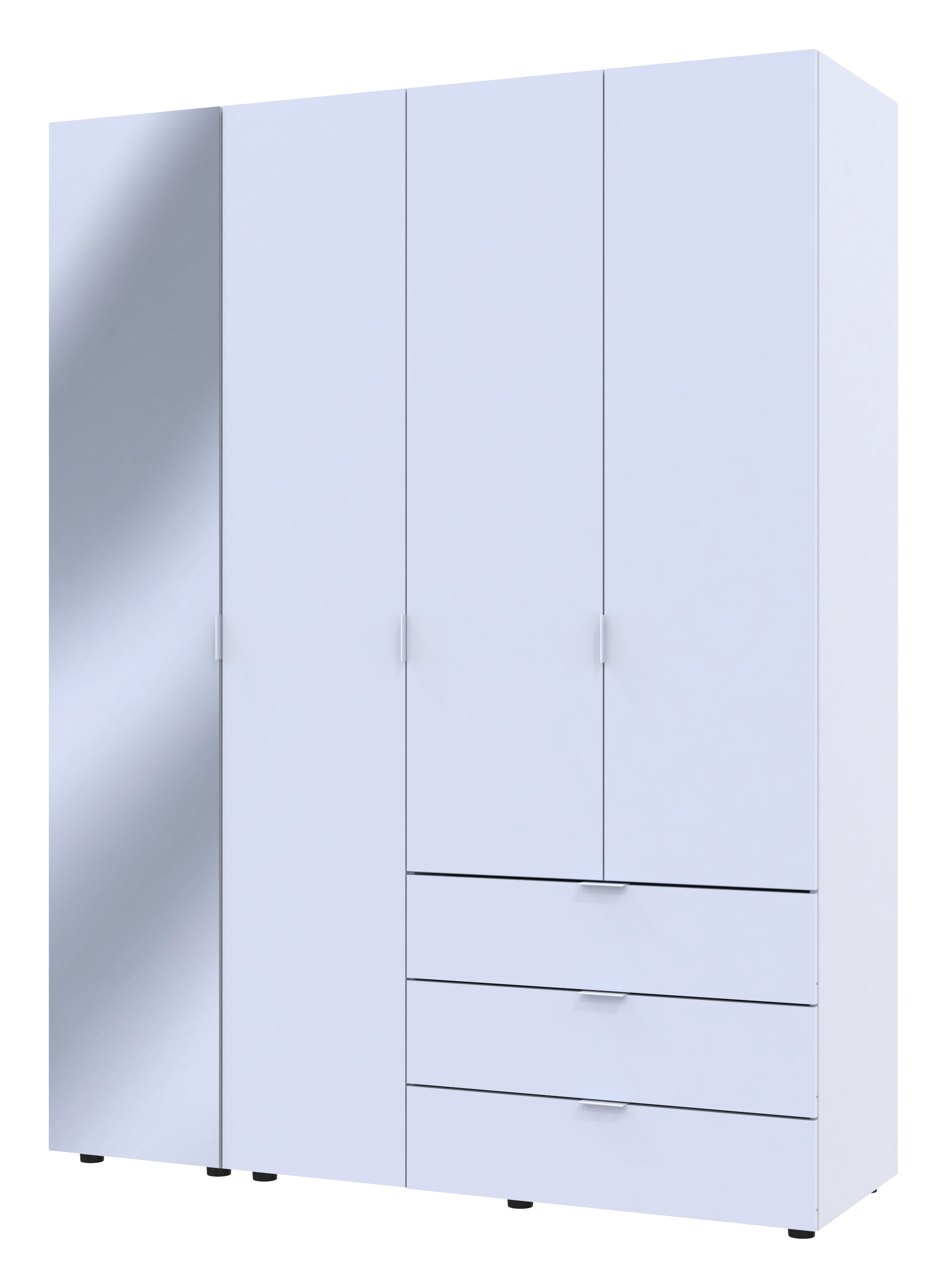 Комплект шкафов для одежды Doros Гелар (2 шт.) 155х49,5х203,4 см Зеркало/Белый (DRS-011185)