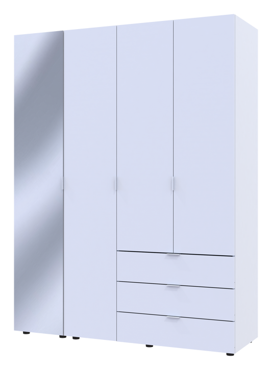 Комплект шкафов для одежды Doros Гелар (2 шт.) 155х49,5х203,4 см Зеркало/Белый (DRS-011185)