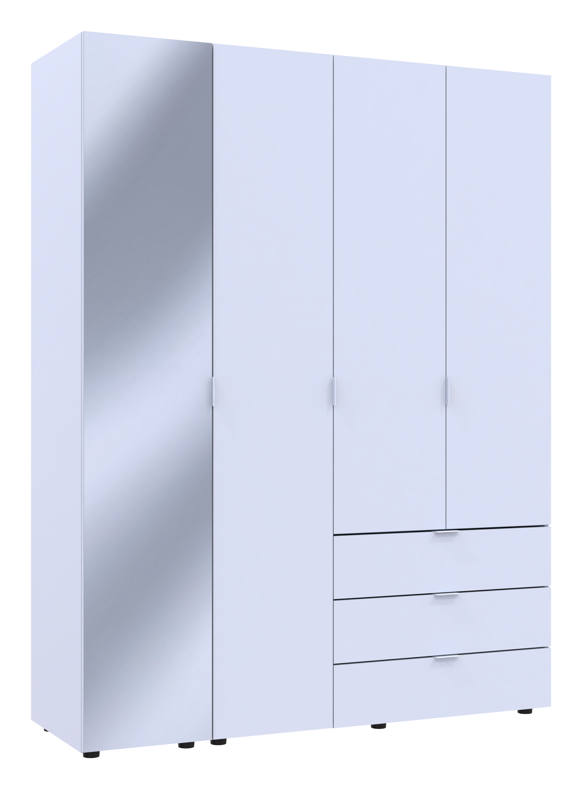 Комплект шкафов для одежды Doros Гелар (2 шт.) 155х49,5х203,4 см Зеркало/Белый (DRS-011185)