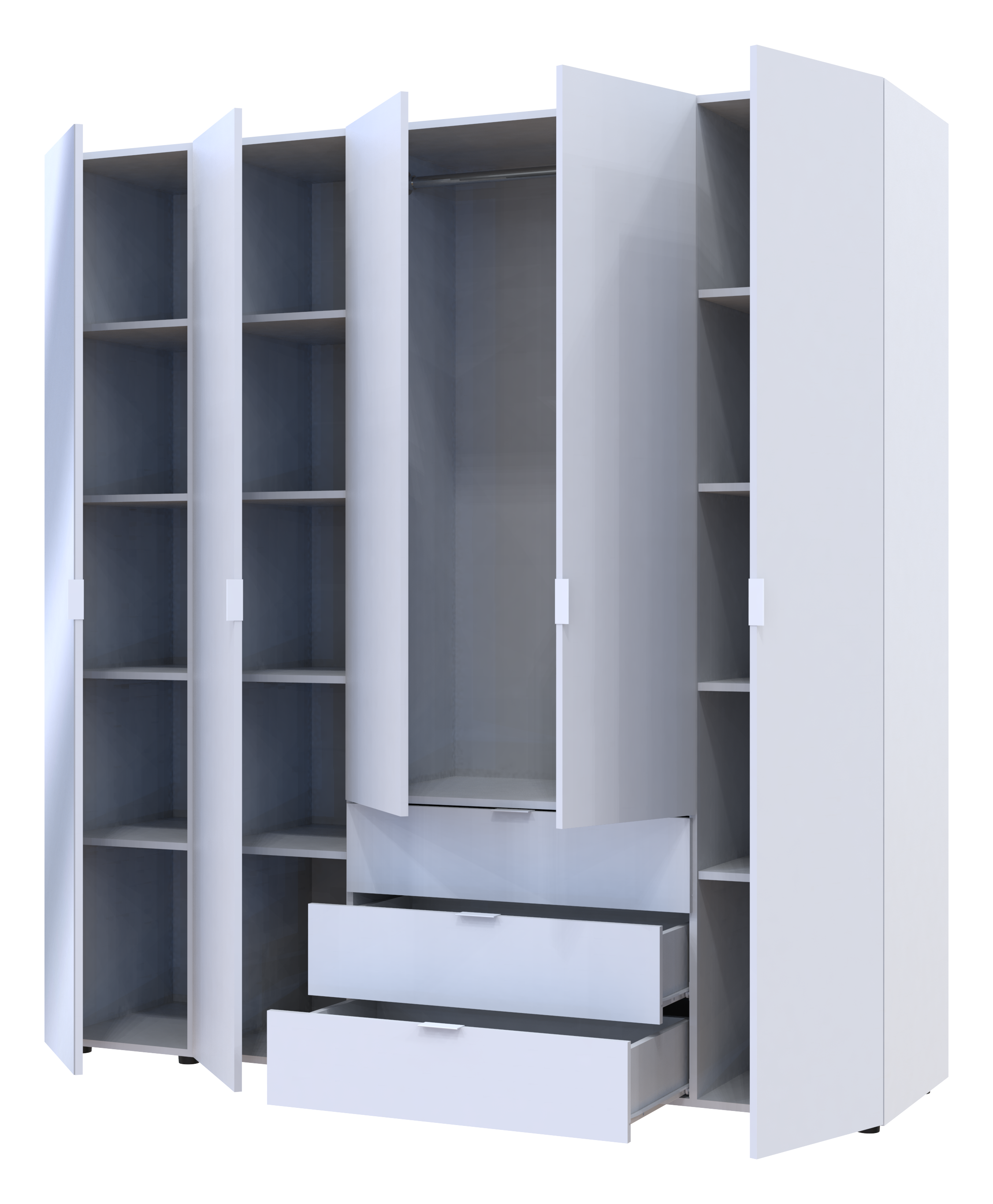 Комплект шкафов для одежды Doros Гелар (2 шт.) 194х49,5х203,4 см Зеркало/Белый (DRS-011137)