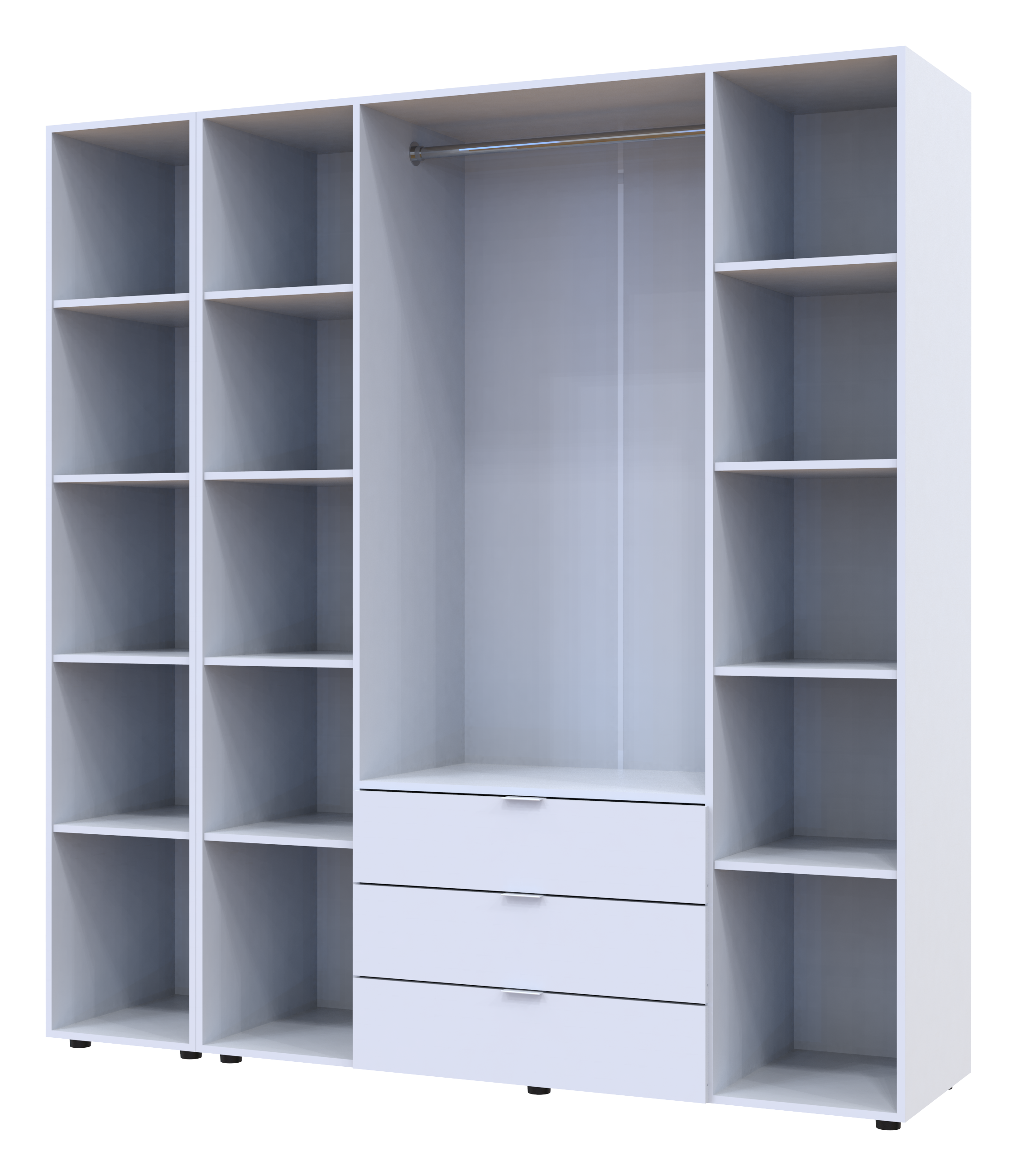 Комплект шкафов для одежды Doros Гелар (2 шт.) 194х49,5х203,4 см Зеркало/Белый (DRS-011137)