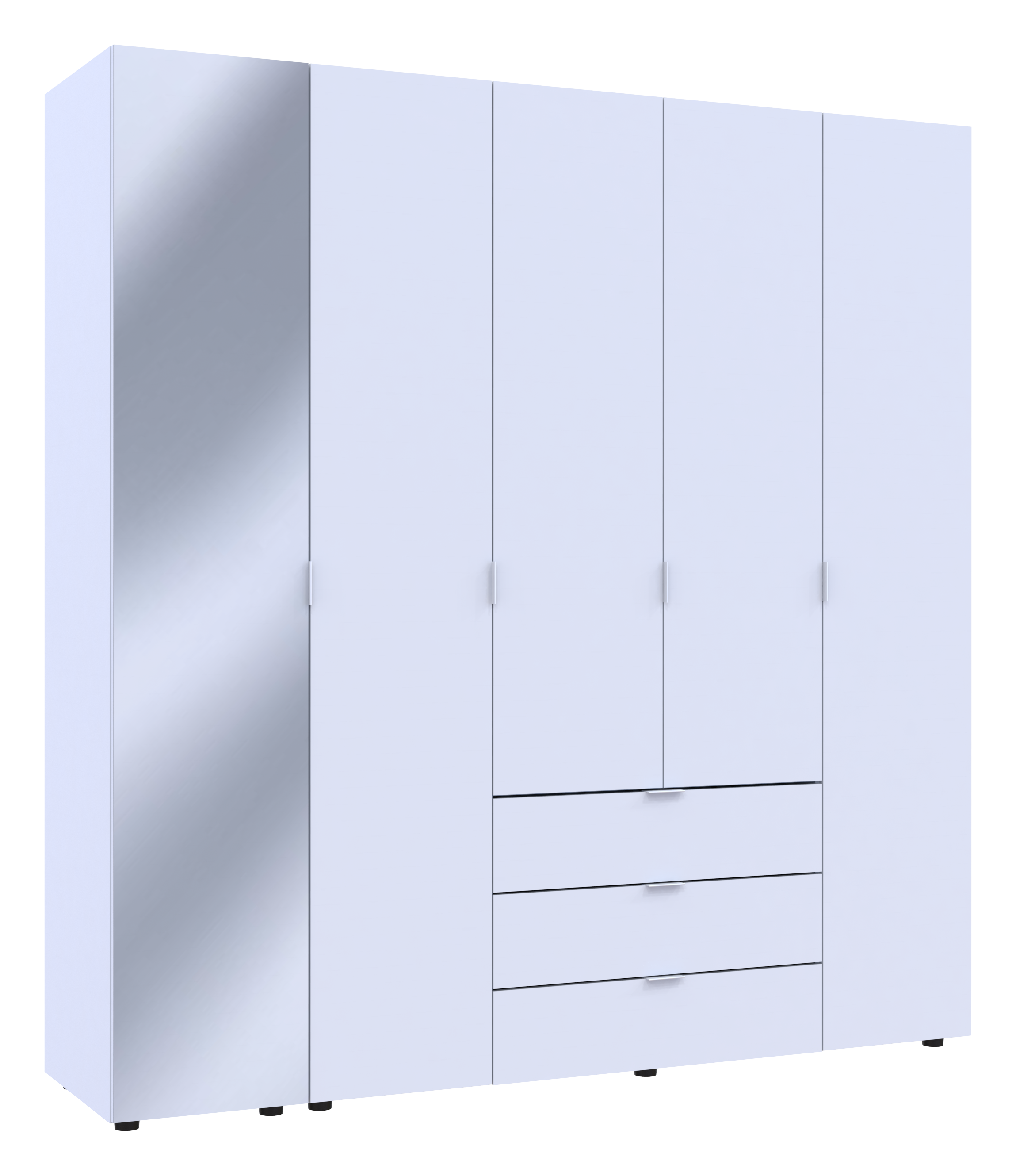 Комплект шкафов для одежды Doros Гелар (2 шт.) 194х49,5х203,4 см Зеркало/Белый (DRS-011137)