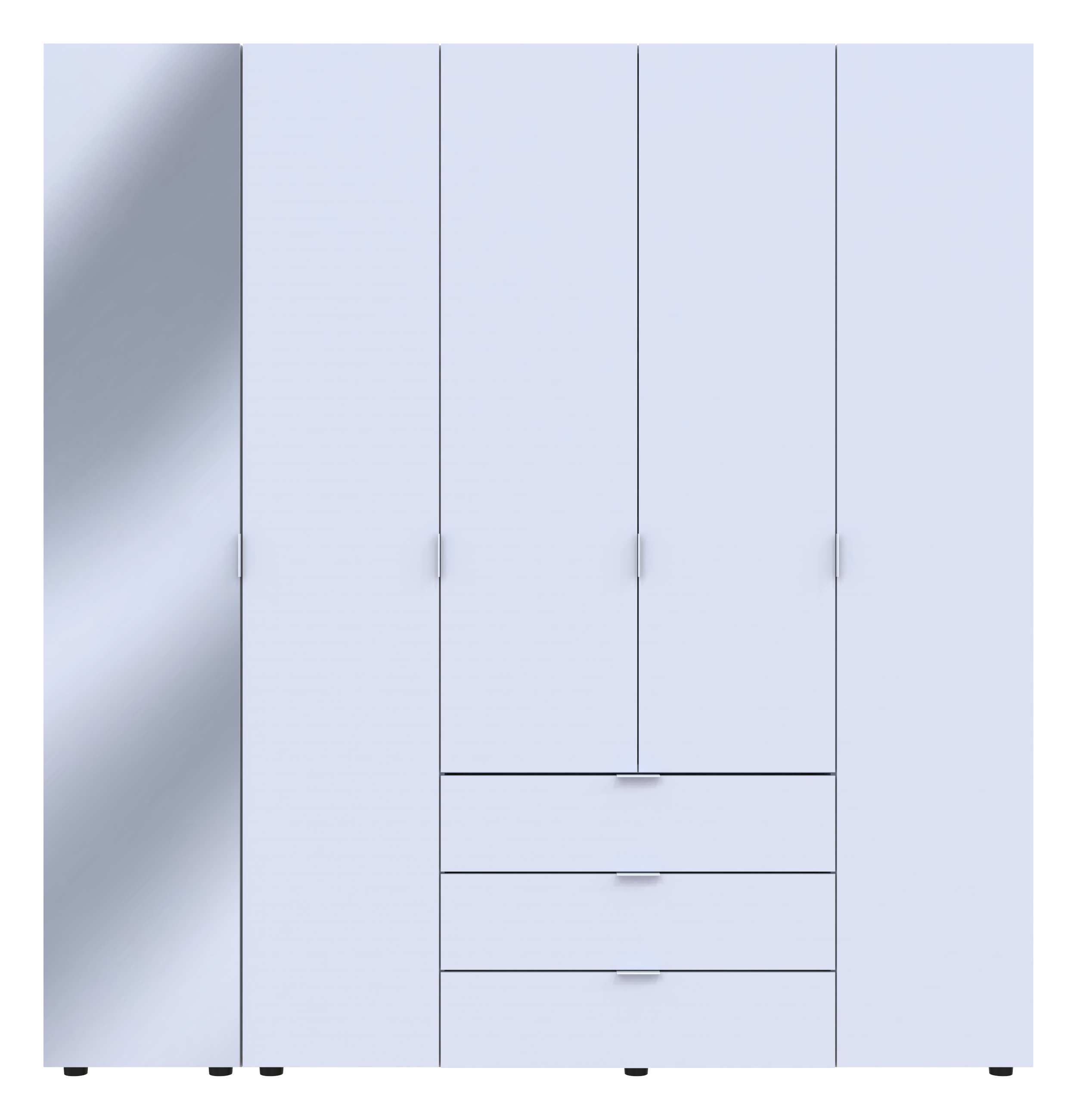 Комплект шкафов для одежды Doros Гелар (2 шт.) 194х49,5х203,4 см Зеркало/Белый (DRS-011137)