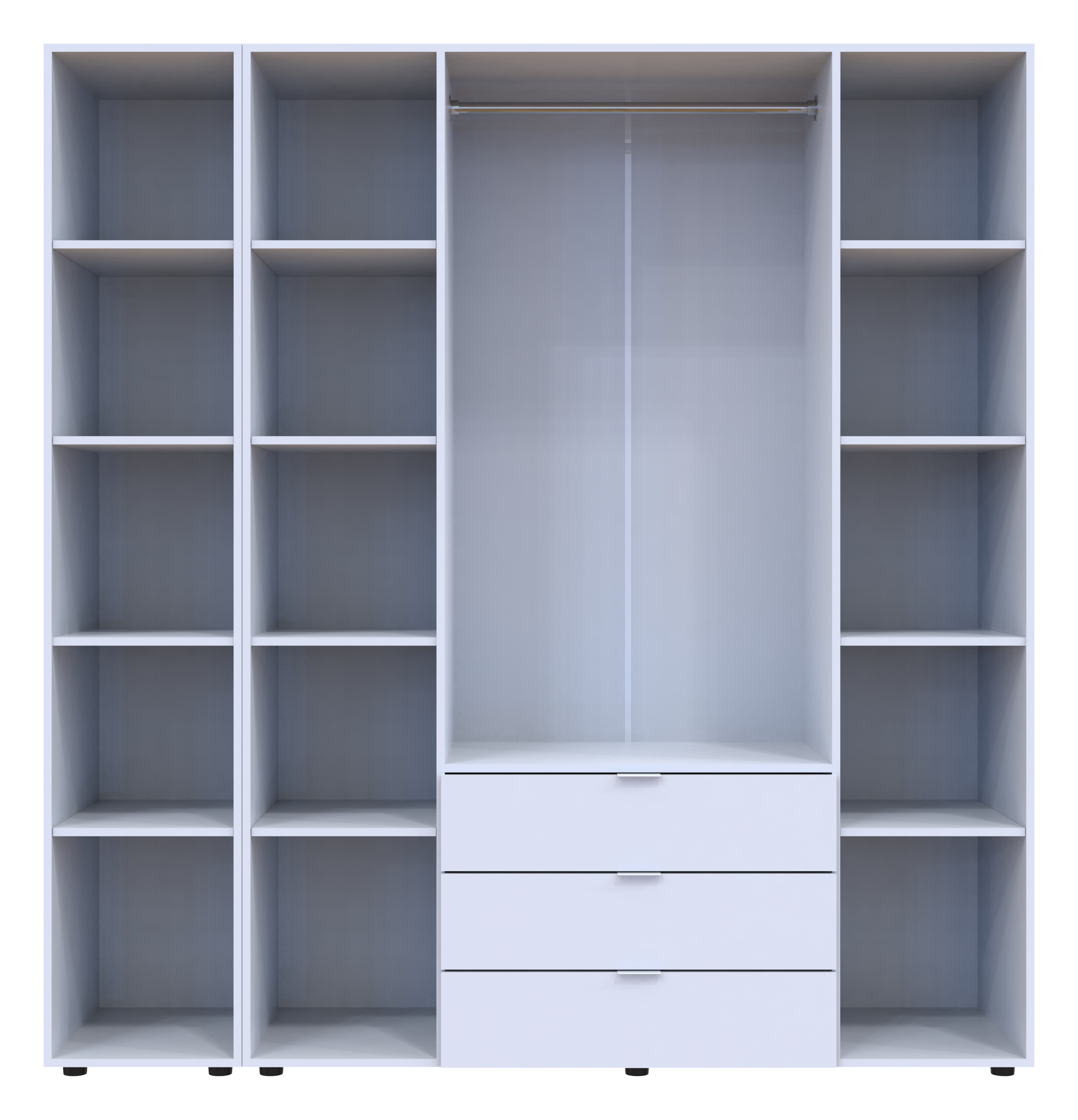 Комплект шкафов для одежды Doros Гелар (2 шт.) 194х49,5х203,4 см Зеркало/Белый (DRS-011137)