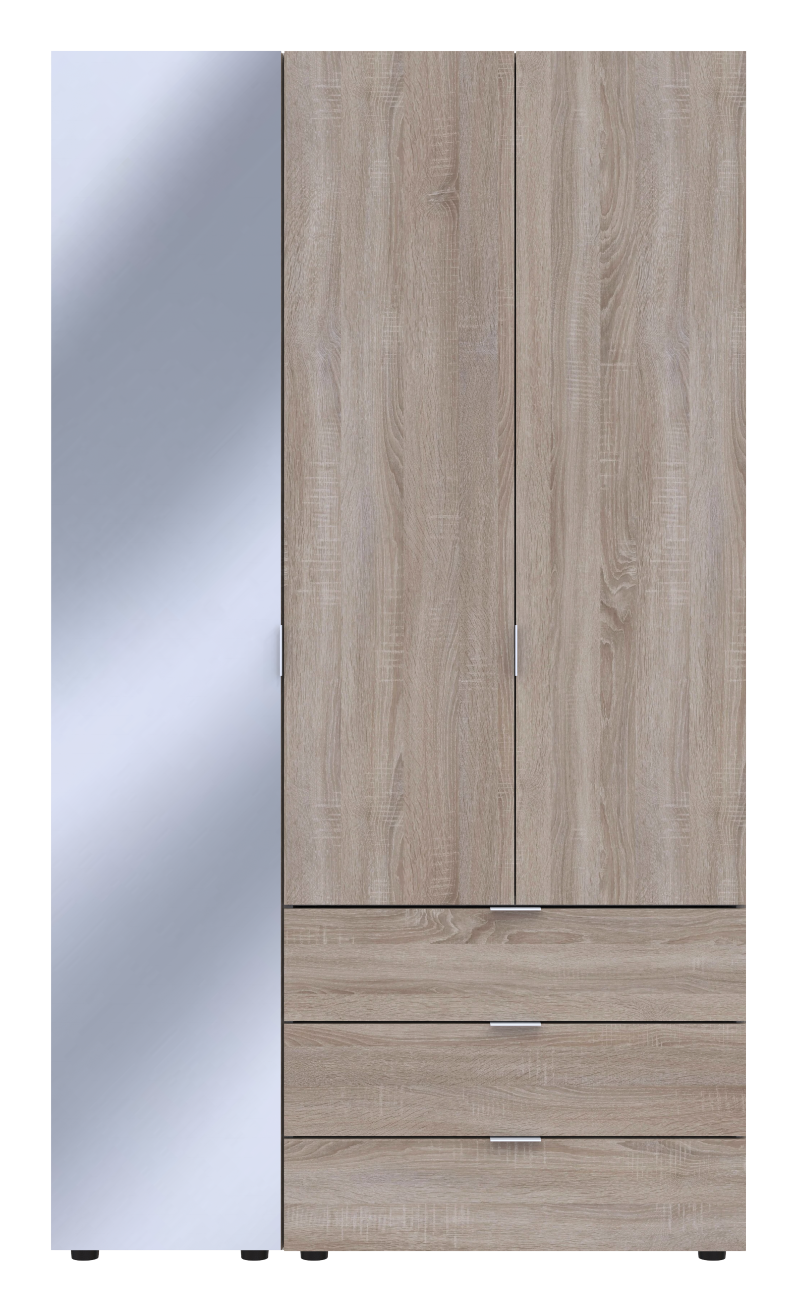 Комплект шкафов для одежды Doros Гелар (2 шт.) 116,5х49,5х203,4 см Зеркало/Дуб сонома (DRS-011134)