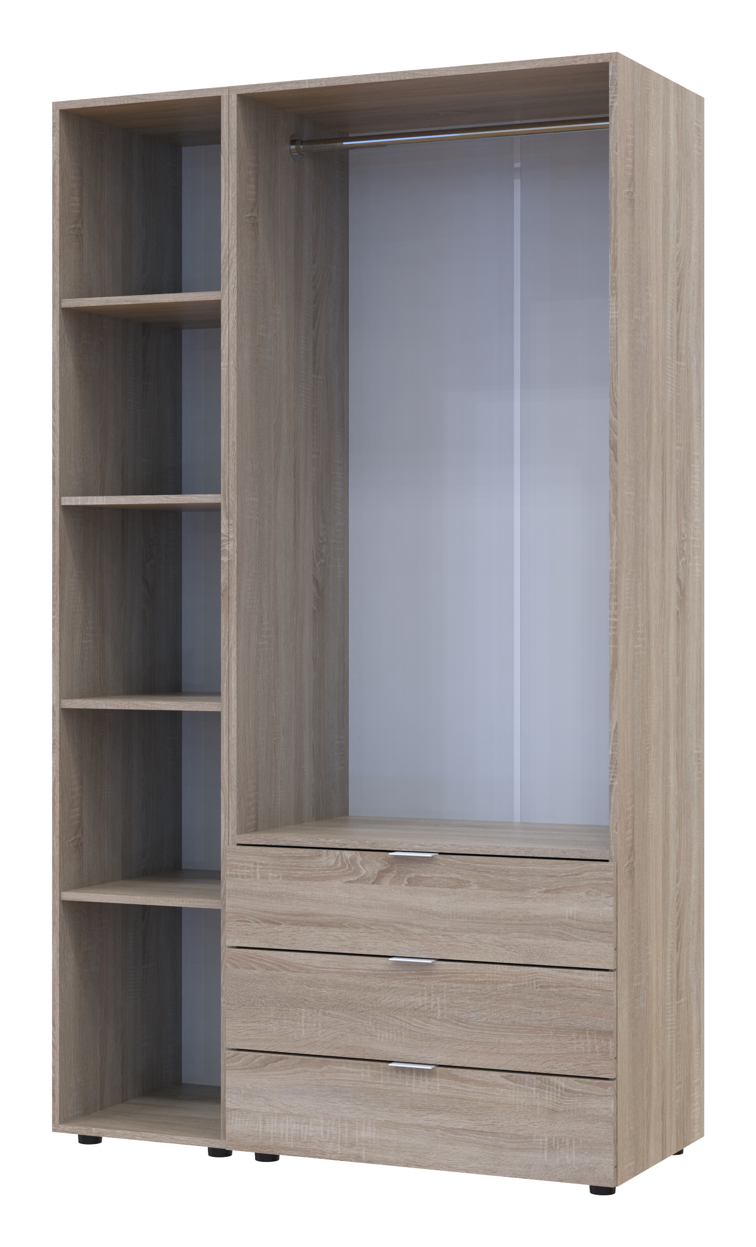 Комплект шкафов для одежды Doros Гелар (2 шт.) 116,5х49,5х203,4 см Зеркало/Дуб сонома (DRS-011134)